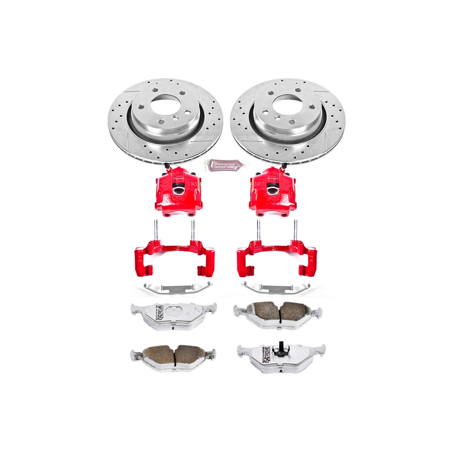 Power Stop KC877-26 Z26 Extreme Street Warrior 1-Click Brake Kit With Calipers (Rear) for 1999-2006 BMW 323CI Convertible product image