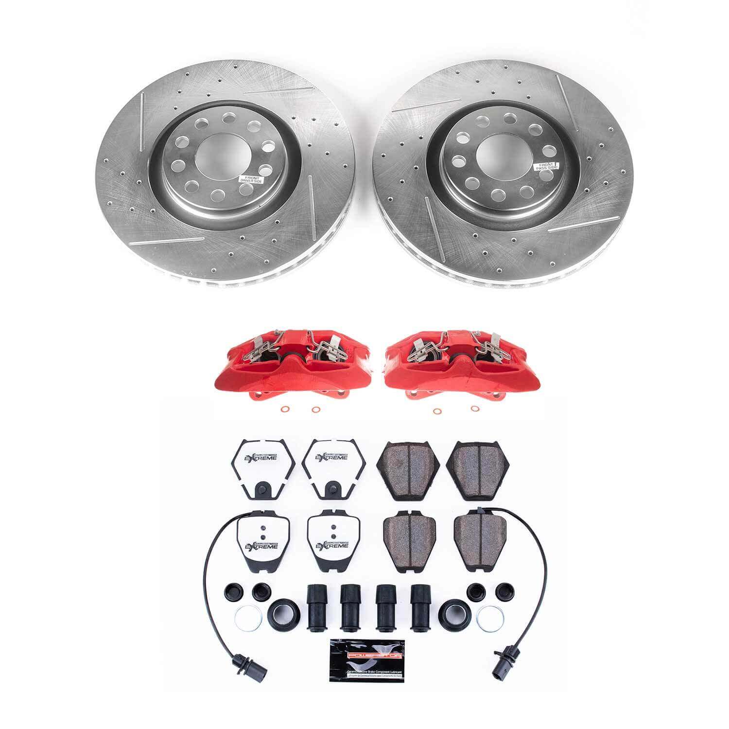 Power Stop KC886-26 Front Z26 Extreme Street Warrior 1-Click Pad And Rotor Kit With Calipers for 2000 Audi A6 Quattro Sedan (4 Door) product image