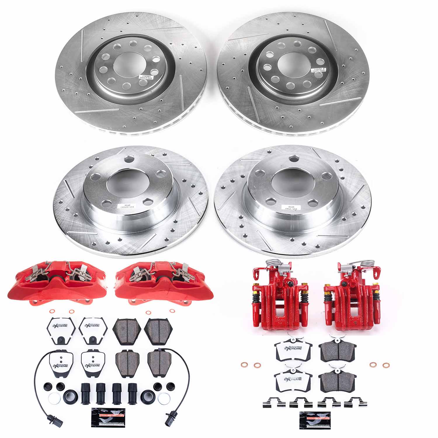 Power Stop KC889-26 Front And Rear Z26 Extreme Street Warrior 1-Click Pad And Rotor Kit With Calipers for 2001-2005 Audi Allroad Quattro product image