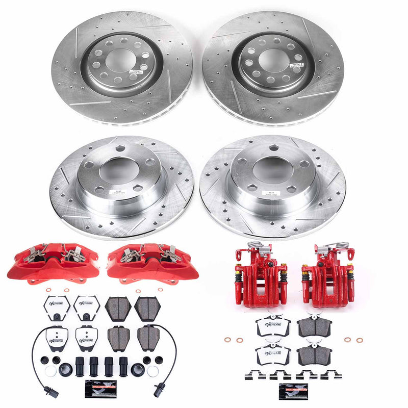 Power Stop KC889-26 Front And Rear Z26 Extreme Street Warrior 1-Click Pad And Rotor Kit With Calipers for 2001-2005 Audi Allroad Quattro product image