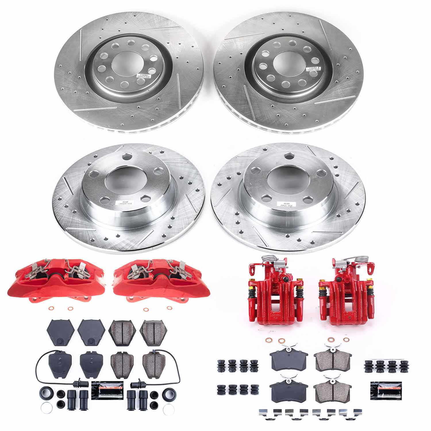 Power Stop KC889 Front And Rear Z23 Evolution Sport Performance 1-Click Pad And Rotor Kit With Calipers for 2001-2005 Audi Allroad Quattro product image