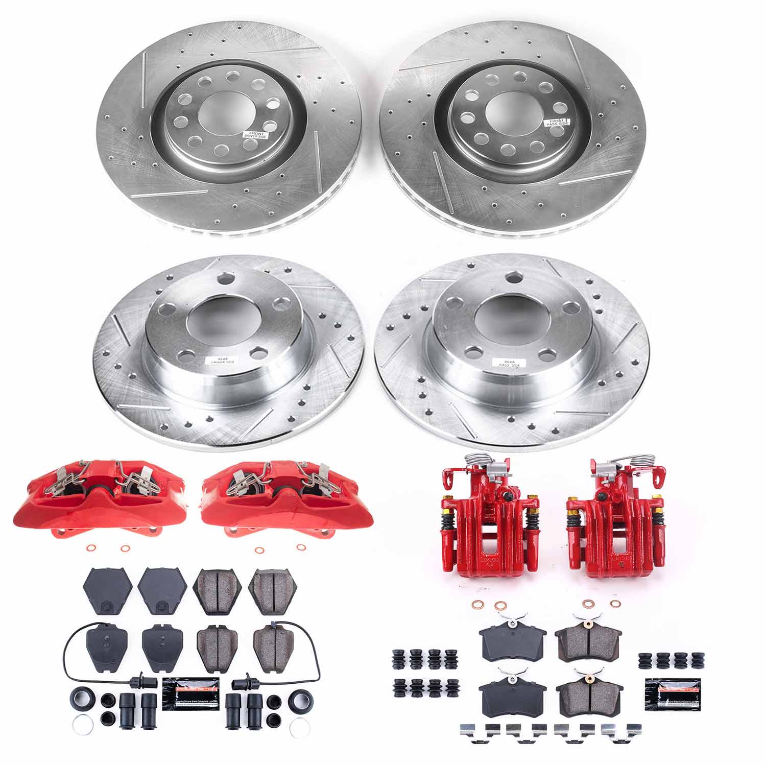 Power Stop KC890 Front And Rear Z23 Evolution Sport Performance 1-Click Pad And Rotor Kit With Calipers for 2000 Audi A6 Quattro Sedan (4 Door) product image