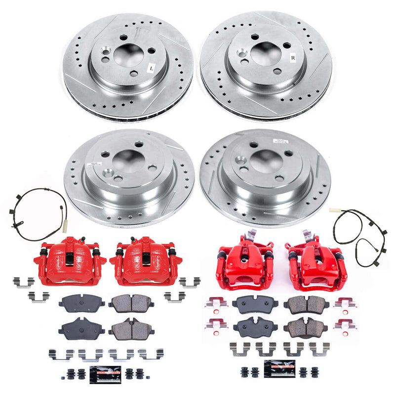 Power Stop KC8914 Front And Rear Z23 Evolution Sport Performance 1-Click Pad And Rotor Kit With Calipers for 2013 MINI Cooper Coupe product image