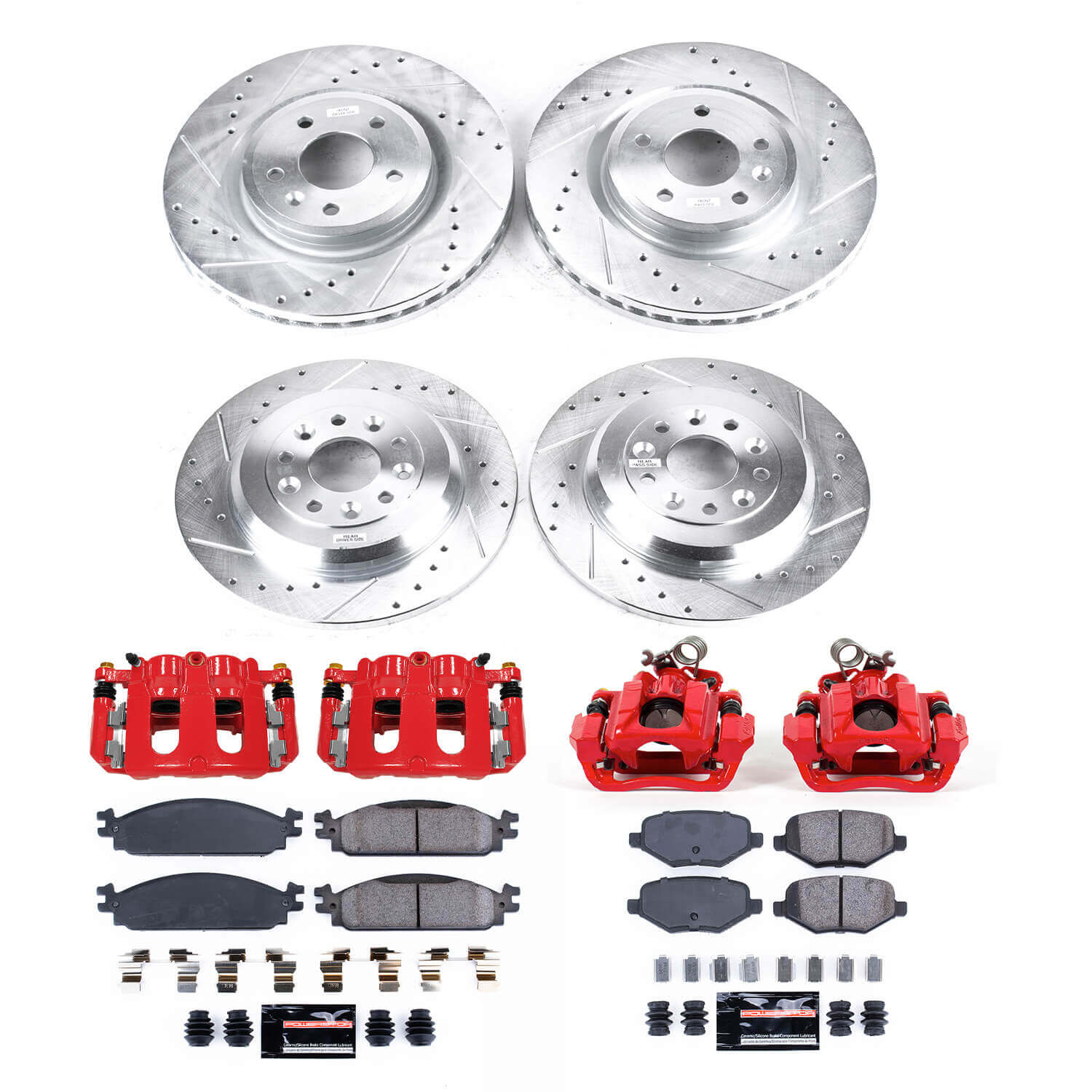 Power Stop KC8970 Front And Rear Z23 Evolution Sport Performance 1-Click Pad And Rotor Kit With Calipers for 2010 Lincoln Mkt product image