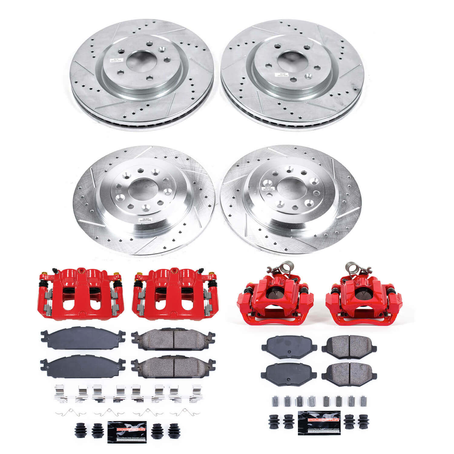 Power Stop KC8971 Front And Rear Z23 Evolution Sport Performance 1-Click Pad And Rotor Kit With Calipers for 2011-2019 Lincoln Mkt product image