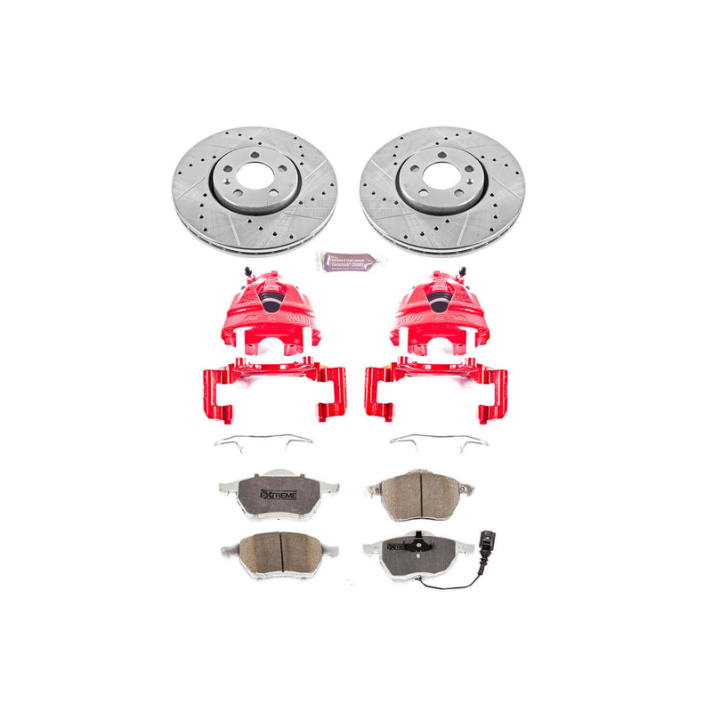 Power Stop KC898-26 Z26 Extreme Street Warrior 1-Click Brake Kit With Calipers (Front) for 1999-2010 Volkswagen Beetle product image