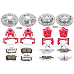 Power Stop KC899-26 Z26 Extreme Street Warrior 1-Click Brake Kit With Calipers (Front And Rear) for 2001-2005 Volkswagen Jetta product image