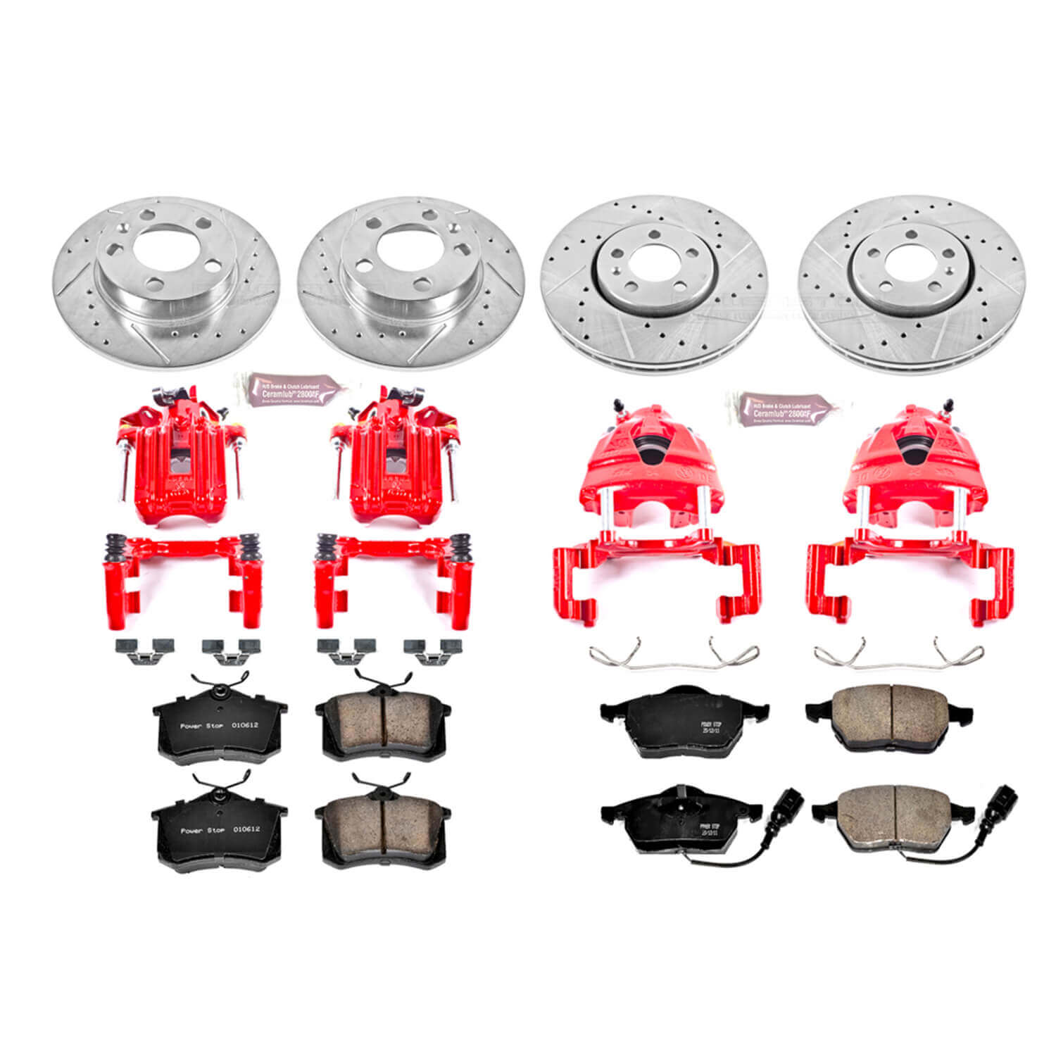 Power Stop KC899 Z23 Evolution Sport Performance 1-Click Brake Kit With Calipers (Front And Rear) for 2001-2005 Volkswagen Jetta product image