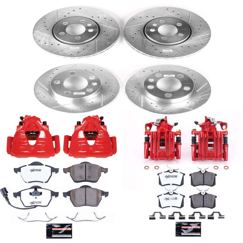 Power Stop KC899A-26 Z26 Street Warrior 1-Click Front And Rear Brake Kit With Calipers for 1999-2000 Volkswagen Beetle product image