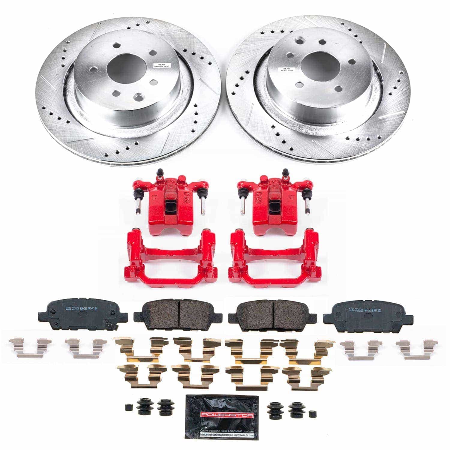 Power Stop KC9062 - Rear Z23 Evolution Sport Performance 1-Click Pad And Rotor Kit With Calipers vehicle fitment brake part