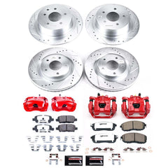 Power Stop KC9141-26 - Front And Rear Z26 Extreme Street Warrior 1-Click Pad And Rotor Kit With Calipers vehicle fitment brake part