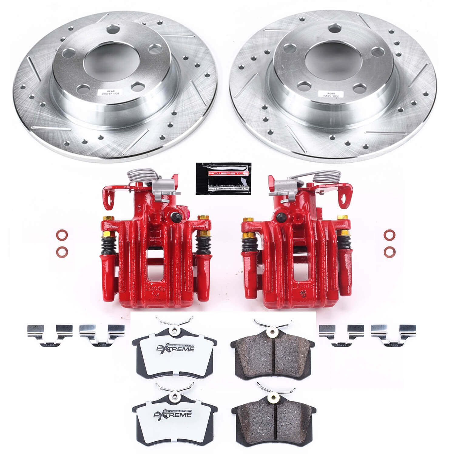 Power Stop KC941-26 Z26 Street Warrior 1-Click Rear Brake Kit With Calipers for 1998-2004 Audi A6 product image