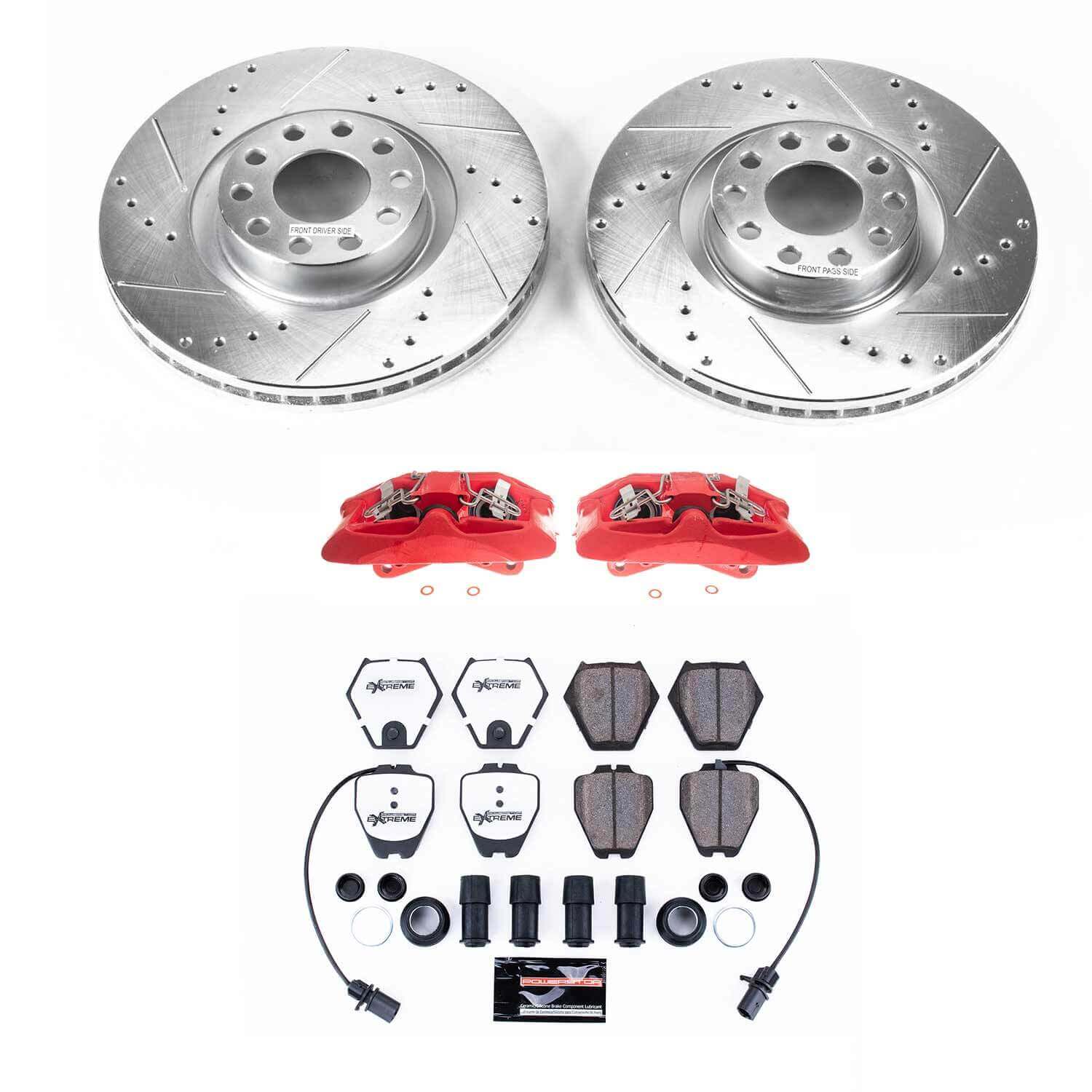 Power Stop KC948-26 Front Z26 Extreme Street Warrior 1-Click Pad And Rotor Kit With Calipers for 2000 Audi A6 Quattro Sedan (4 Door) product image