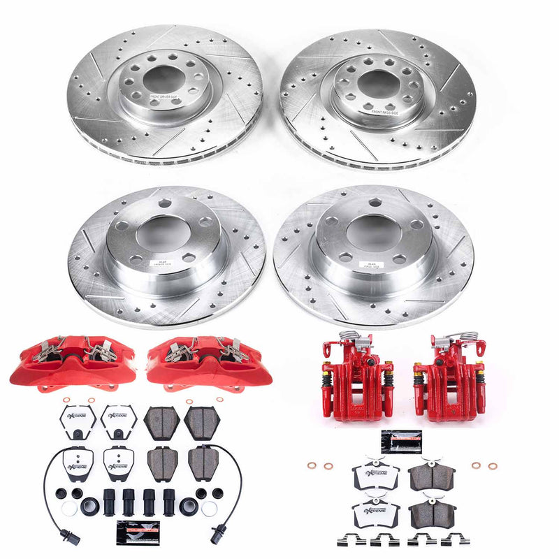 Power Stop KC950-26 Front And Rear Z26 Extreme Street Warrior 1-Click Pad And Rotor Kit With Calipers for 2002-2004 Audi A6 Quattro product image
