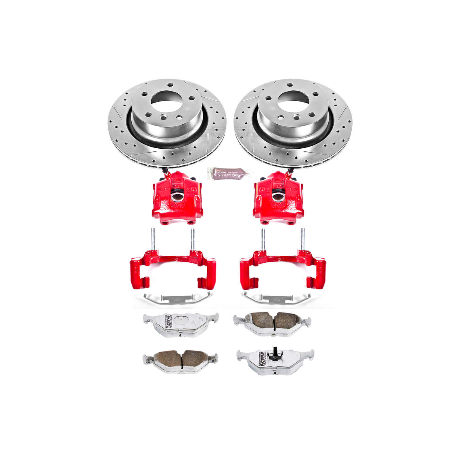 Power Stop KC962-26 Z26 Extreme Street Warrior 1-Click Brake Kit With Calipers (Rear) for 2003-2008 BMW Z4 3.0I product image