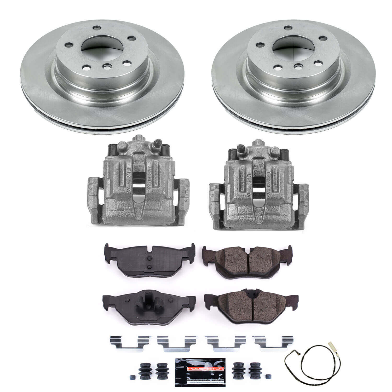 Power Stop KCOE044 Autospecialty 1-Click OE Replacement Rear Brake Kit With Calipers for 2006 BMW 325I product image