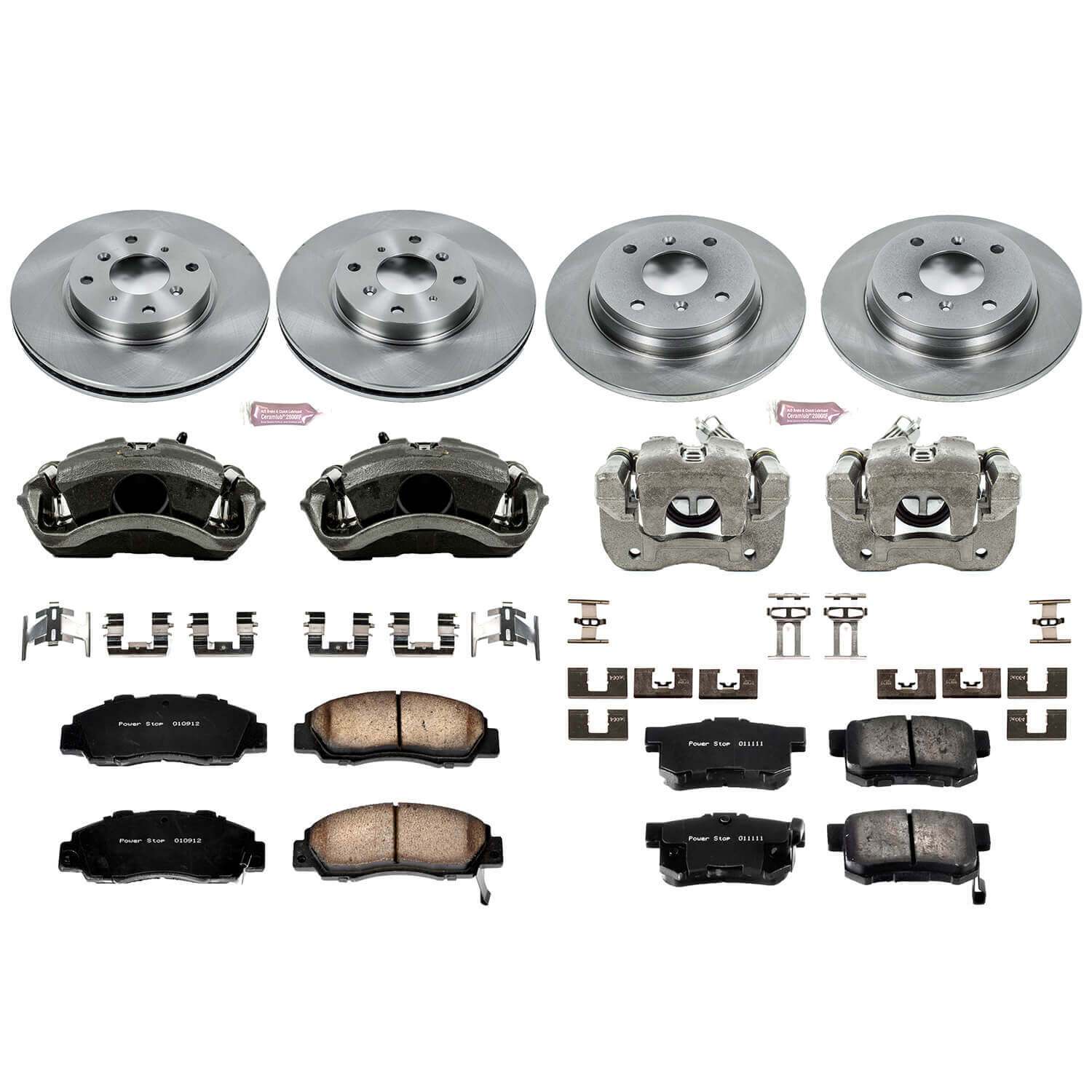 Power Stop KCOE1038 Autospecialty 1-Click Daily Driver Front And Rear Brake Kit for 1993-1996 Honda Prelude Vtec product image