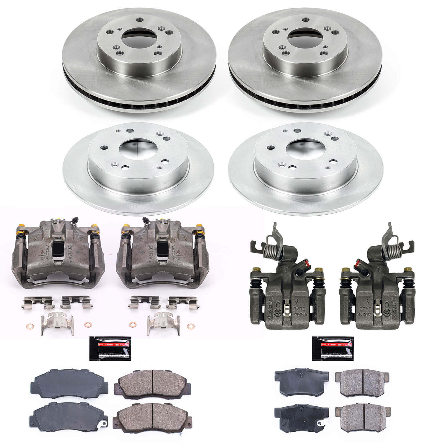 Power Stop KCOE1042 Autospecialty 1-Click OE Replacement Front And Rear Brake Kit With Calipers for 1998-2002 Honda Accord Coupe (2 Door) product image