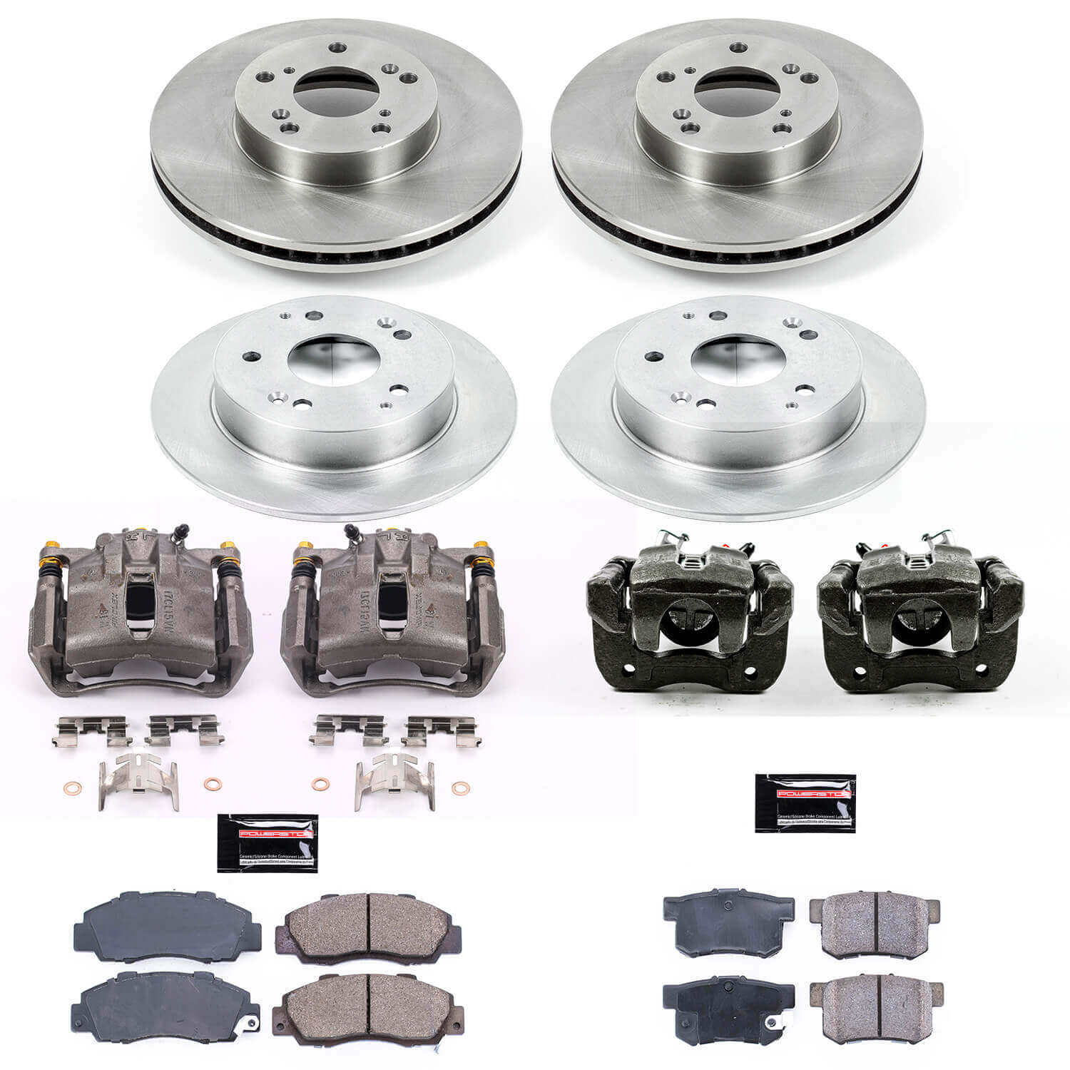 Power Stop KCOE1042A Autospecialty 1-Click OE Replacement Front And Rear Brake Kit With Calipers for 1998-2002 Honda Accord Sedan (4 Door) product image