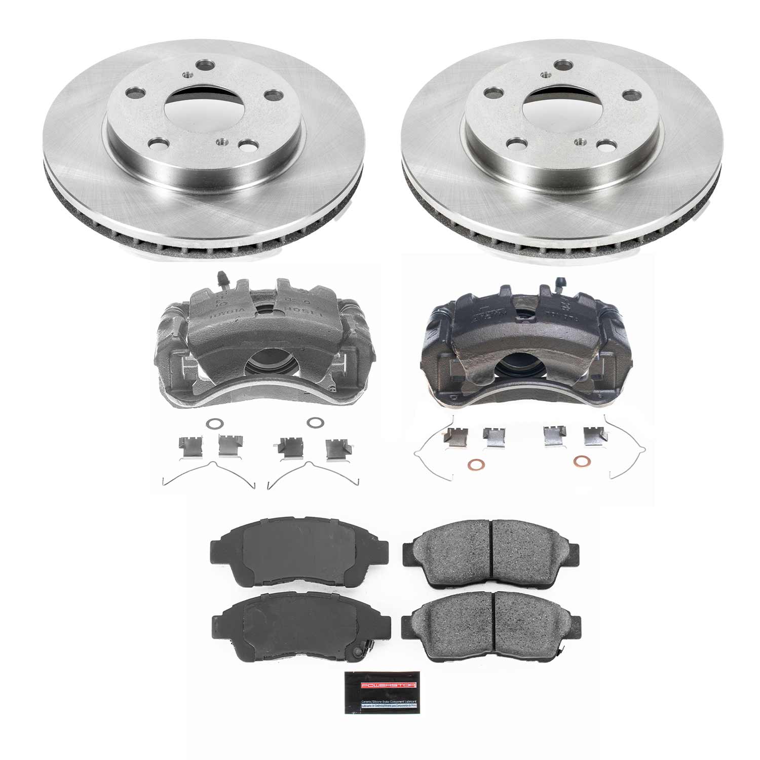 Power Stop KCOE1052A Front Autospecialty 1-Click OE Replacement Pad And Rotor Kit With Calipers for 1997-2001 Toyota Camry product image