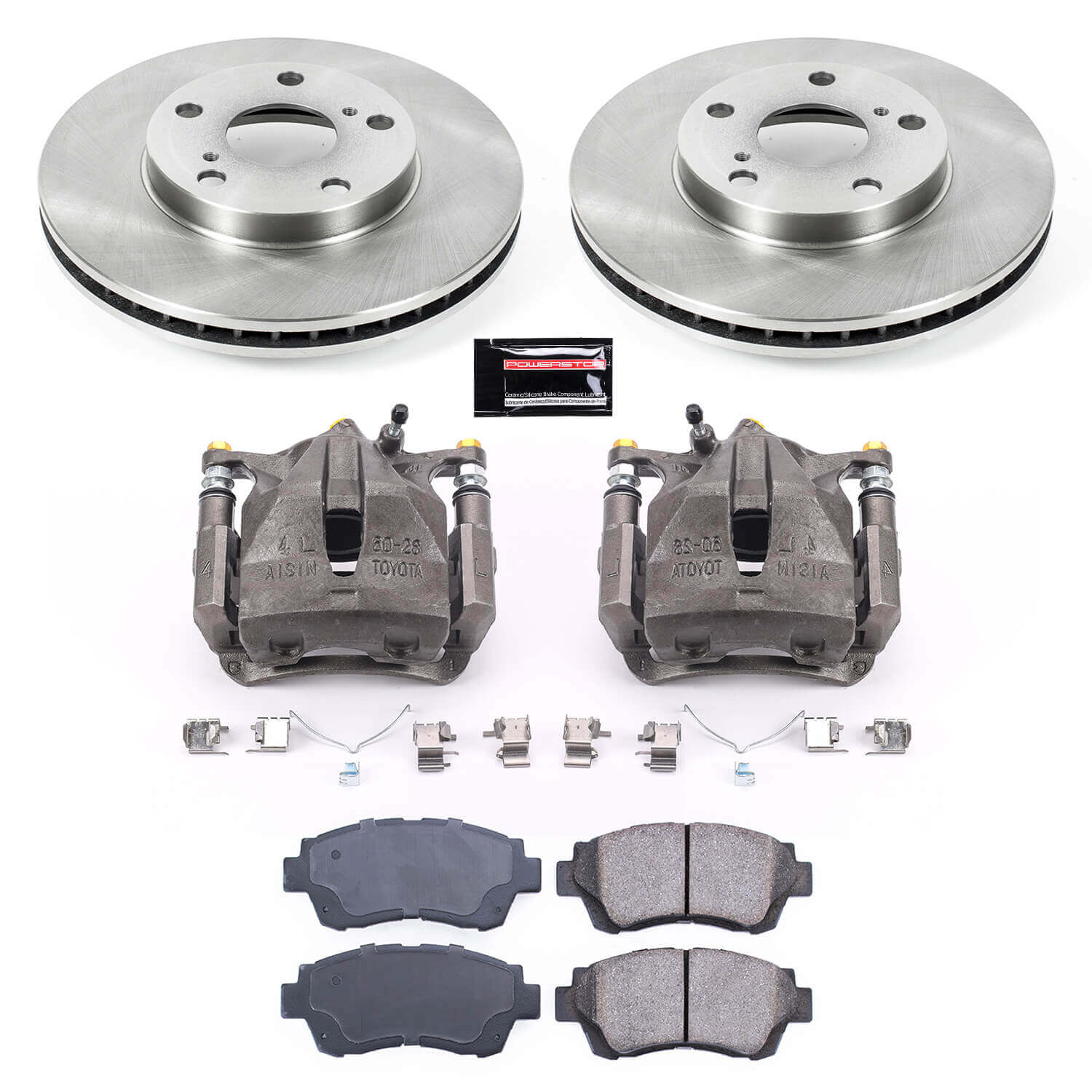 Power Stop KCOE1054 Autospecialty 1-Click OE Replacement Front Brake Kit With Calipers for 2000-2001 Toyota Camry product image