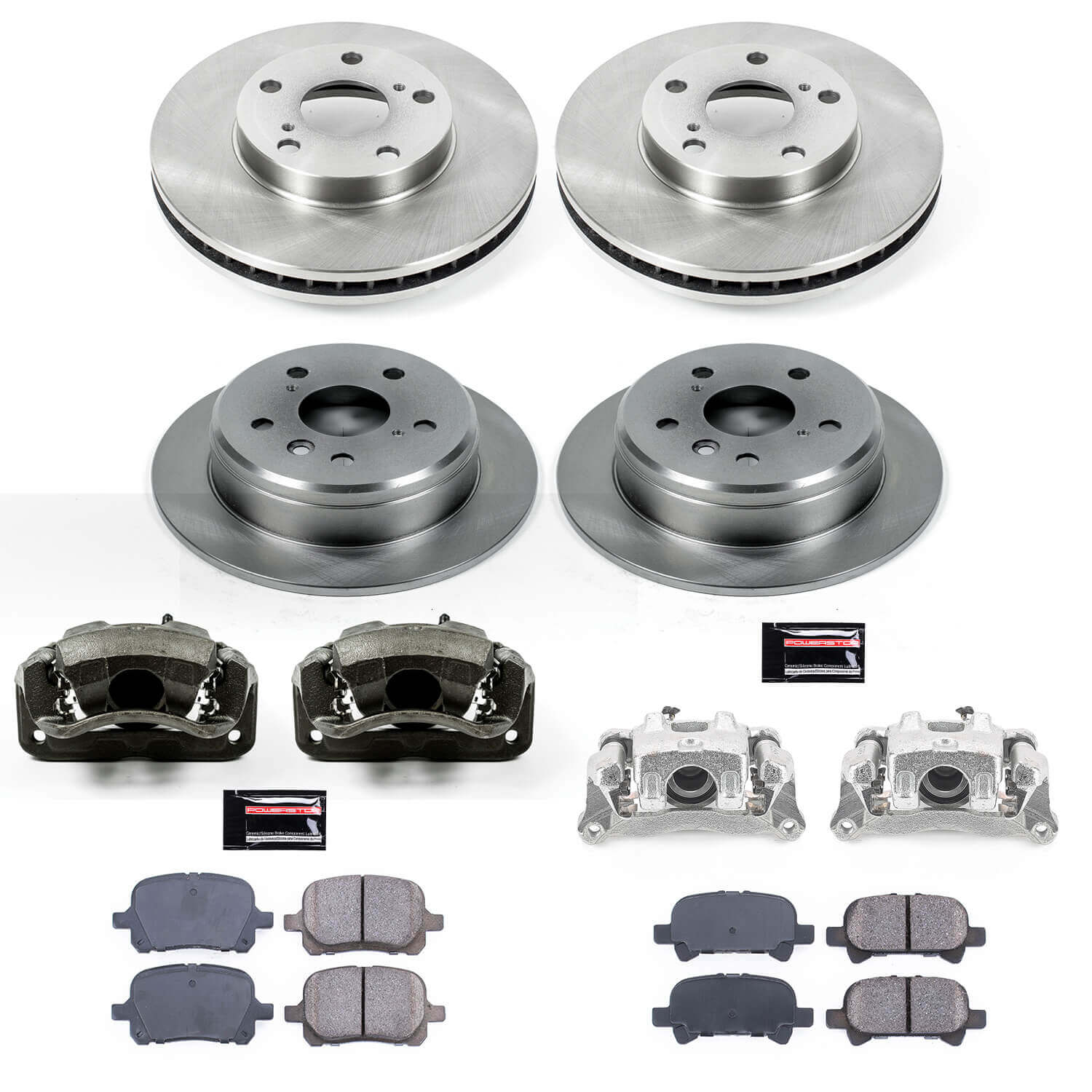 Power Stop KCOE1060 Autospecialty 1-Click OE Replacement Front And Rear Brake Kit With Calipers for 2000-2001 Toyota Camry product image