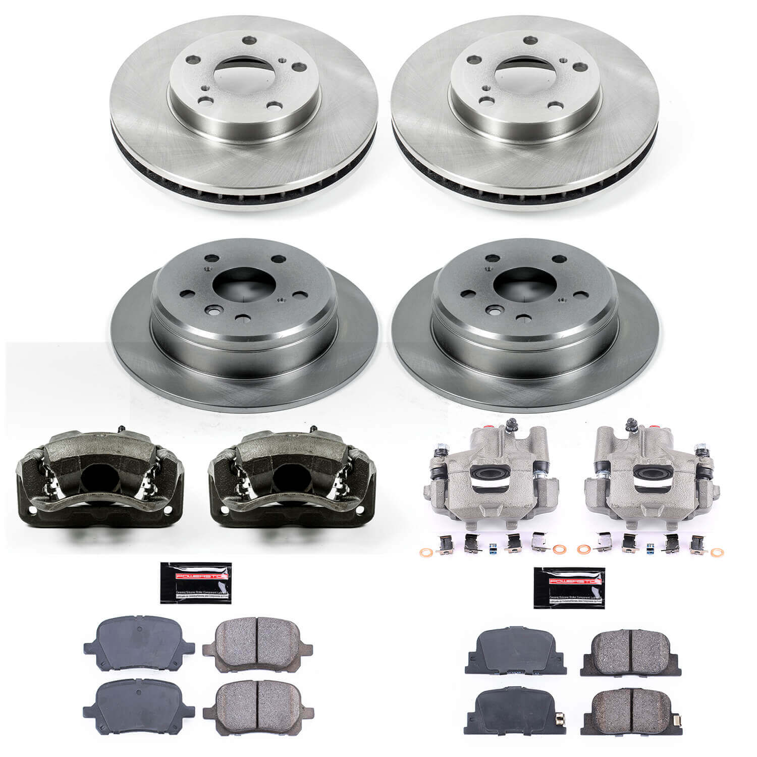 Power Stop KCOE1061 Autospecialty 1-Click OE Replacement Front And Rear Brake Kit With Calipers for 2000-2001 Lexus ES300 product image