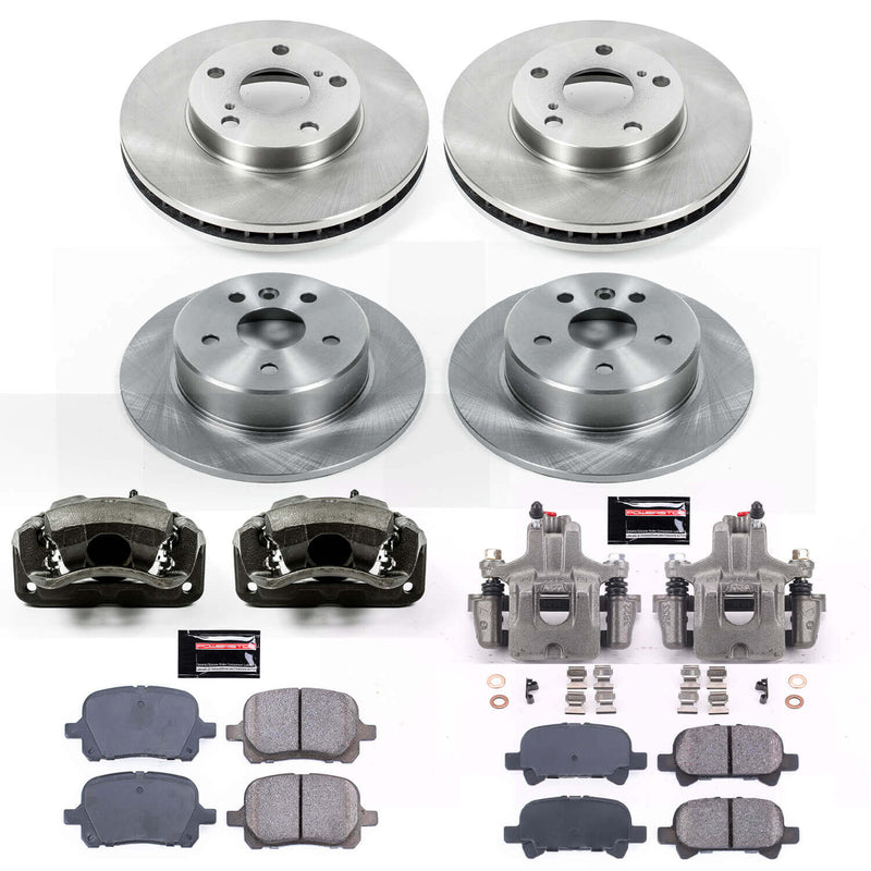Power Stop KCOE1063 Autospecialty 1-Click OE Replacement Front And Rear Brake Kit With Calipers for 2000-2004 Toyota Avalon product image