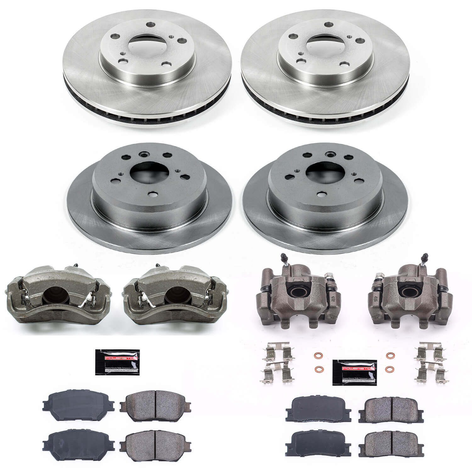 Power Stop KCOE1066 Autospecialty 1-Click OE Replacement Front And Rear Brake Kit With Calipers for 2002-2006 Toyota Camry Rear Disc product image