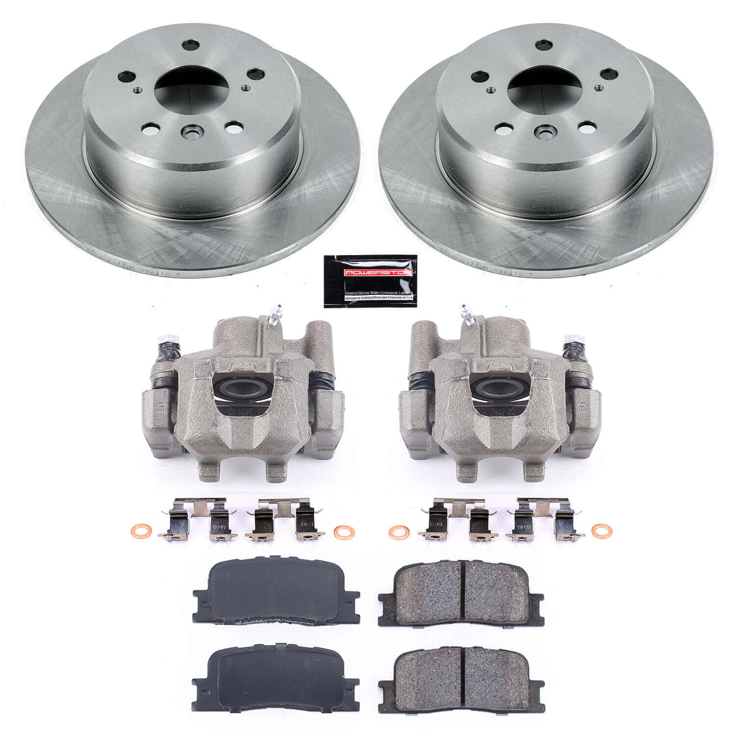 Power Stop KCOE1069 Autospecialty 1-Click OE Replacement Rear Brake Kit With Calipers for 2001-2003 Toyota Highlander Front Wheel Drive product image