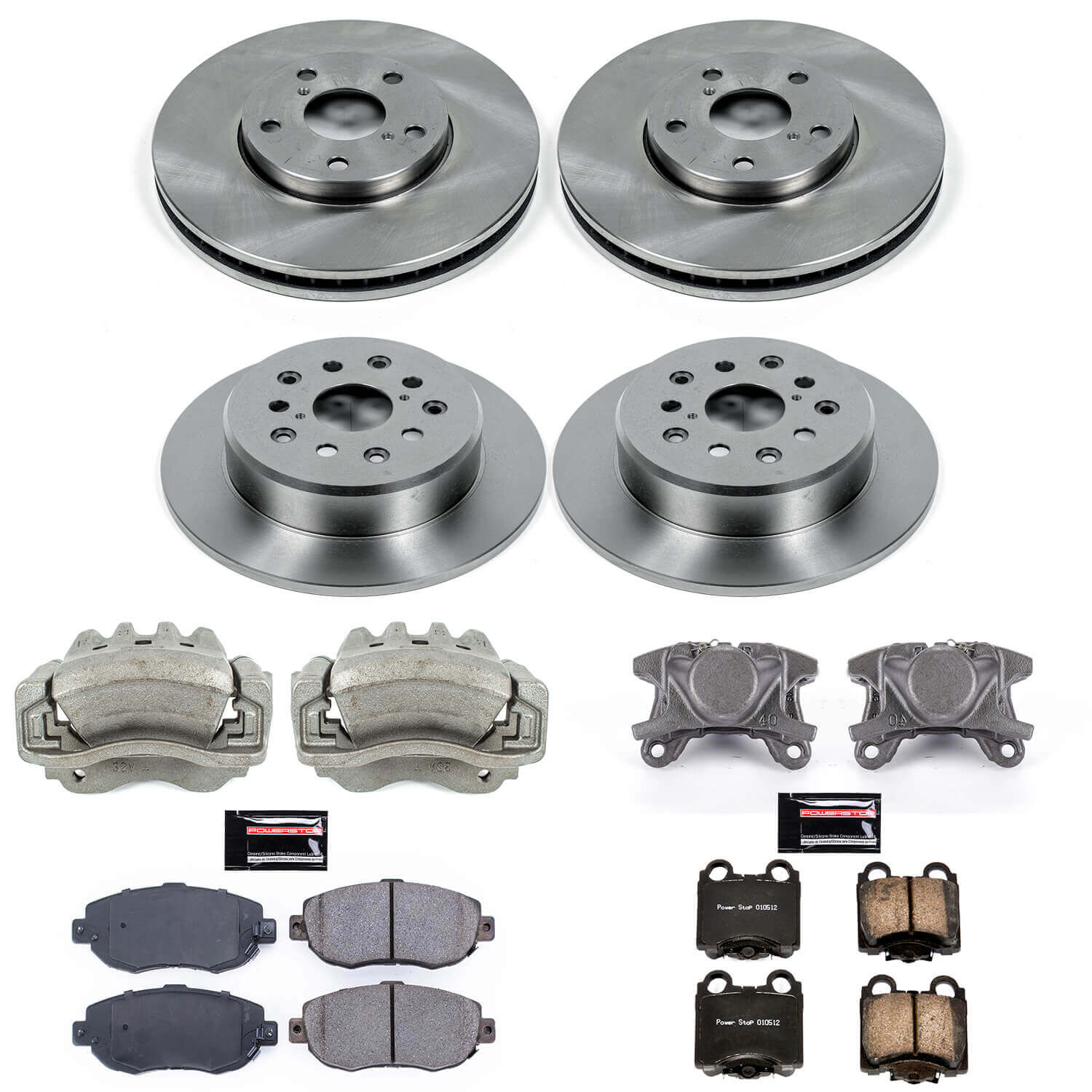 Power Stop KCOE1079 Autospecialty 1-Click OE Replacement Front And Rear Brake Kit With Calipers for 2001-2005 Lexus IS300 product image