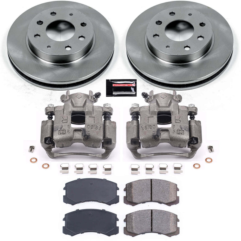 Power Stop KCOE1092 Autospecialty 1-Click OE Replacement Front Brake Kit With Calipers for 2002-2004 Mitsubishi Lancer LS, Oz Rally product image