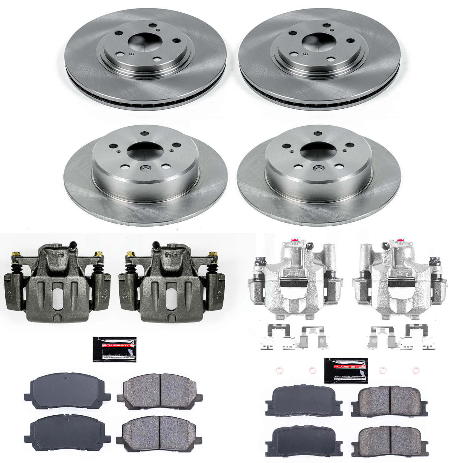 Power Stop KCOE1139 Autospecialty 1-Click OE Replacement Front And Rear Brake Kit With Calipers for 2001-2003 Toyota Highlander Front Wheel Drive product image