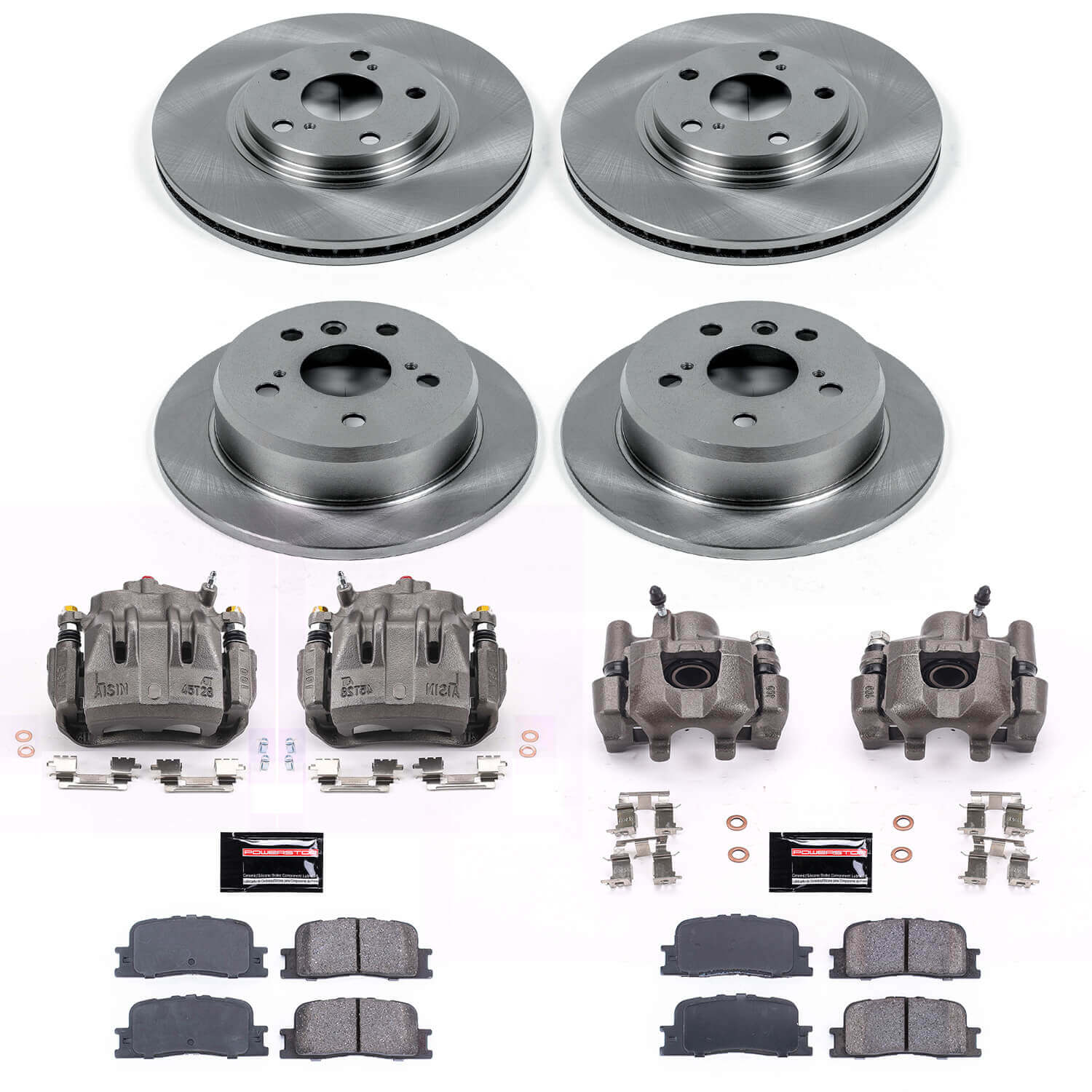 Power Stop KCOE1142 Autospecialty 1-Click OE Replacement Front And Rear Brake Kit With Calipers for 2002-2003 Lexus ES300 product image