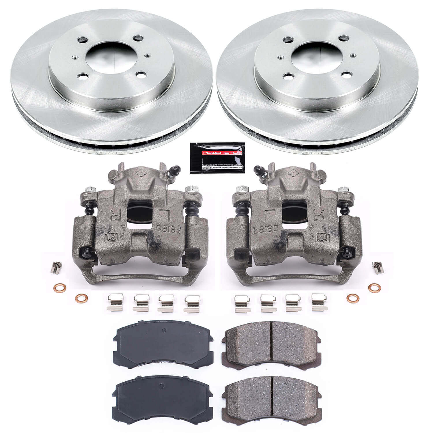 Power Stop KCOE1215 Autospecialty 1-Click OE Replacement Front Brake Kit With Calipers for 2002-2005 Mitsubishi Lancer ES product image