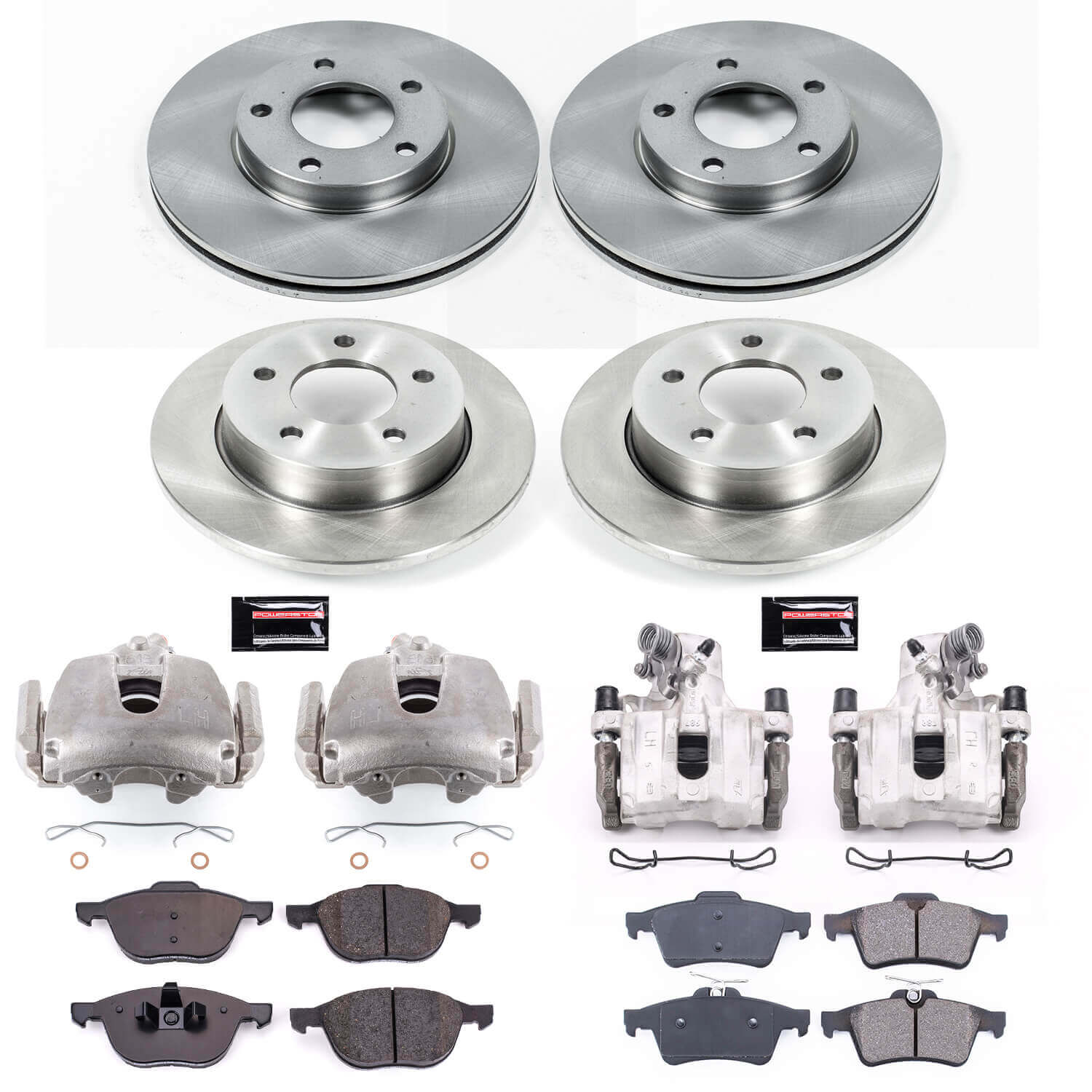 Power Stop KCOE121A Autospecialty 1-Click OE Replacement Pad And Rotor Kit With Calipers for 2008-2009 Mazda 3 I product image