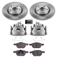Power Stop KCOE125C Autospecialty 1-Click OE Replacement Front Brake Kit With Calipers for 2008-2013 Mazda 3 S product image