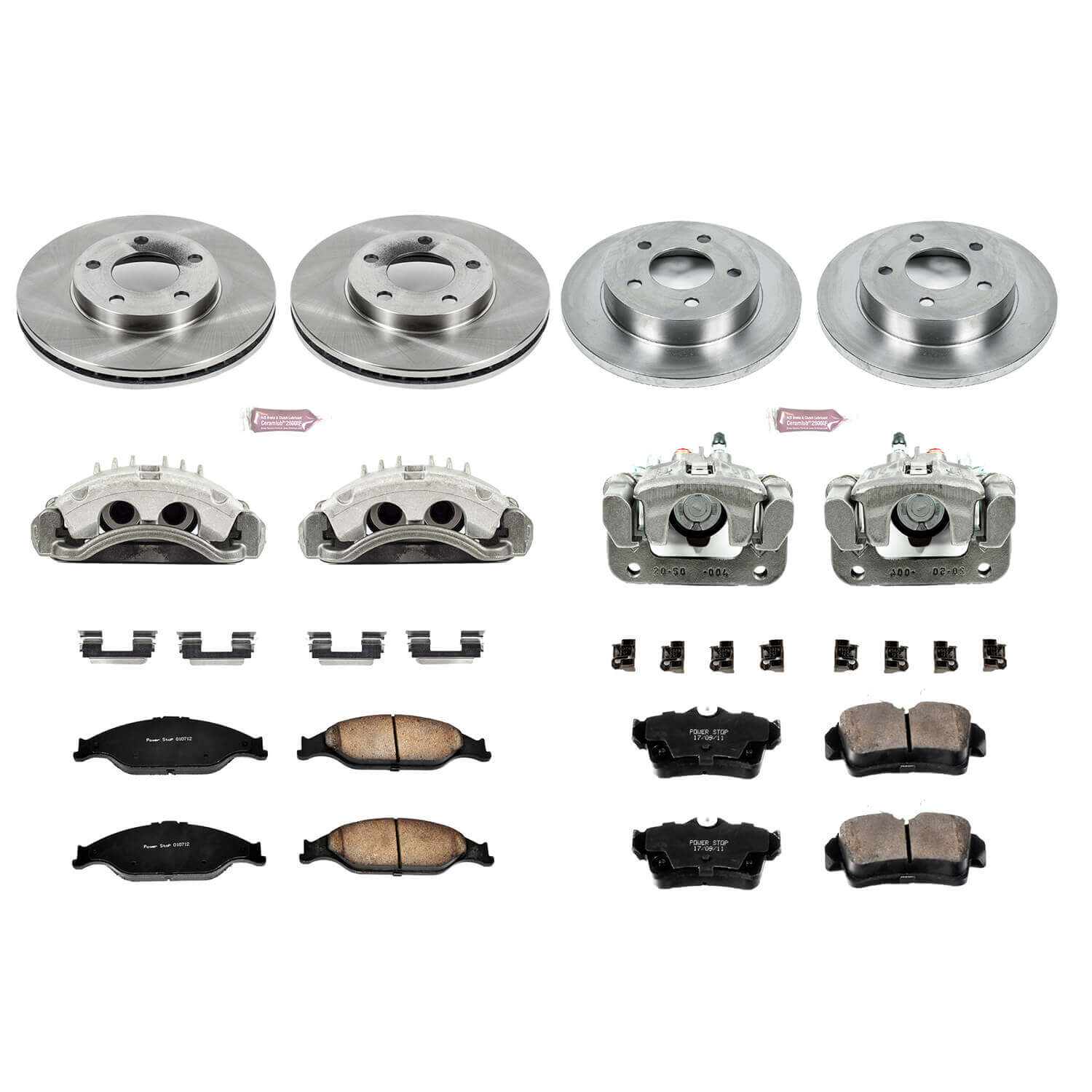 Power Stop KCOE1302A Autospecialty 1-Click Daily Driver Front And Rear Brake Kit for 2003-2004 Ford Mustang Base, GT product image