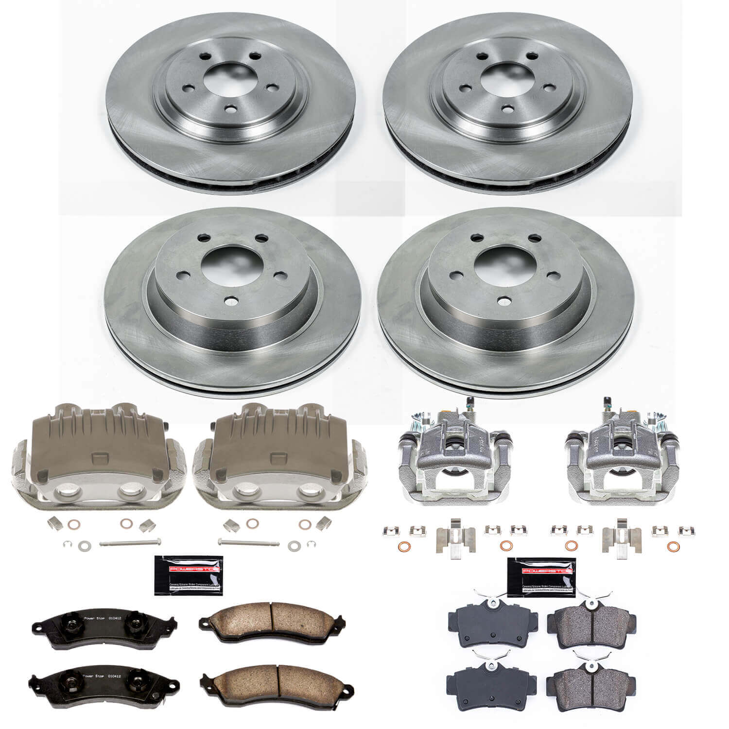 Power Stop KCOE1305D Autospecialty 1-Click OE Replacement Pad And Rotor Kit With Calipers for 1994-1998 Ford Mustang Svt Cobra product image