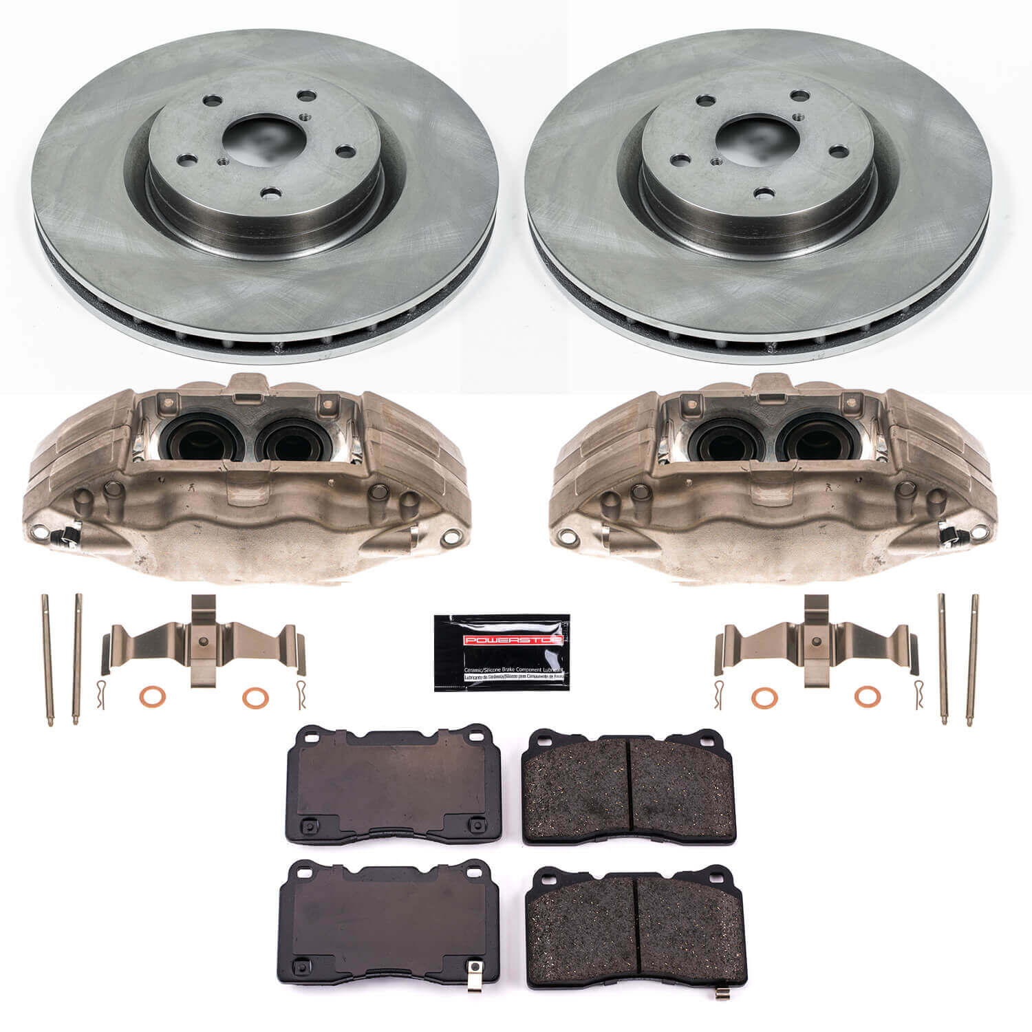 Power Stop KCOE131 Autospecialty 1-Click OE Replacement Pad And Rotor Kit With Calipers for 2005-2006 Subaru Impreza WRX STI product image
