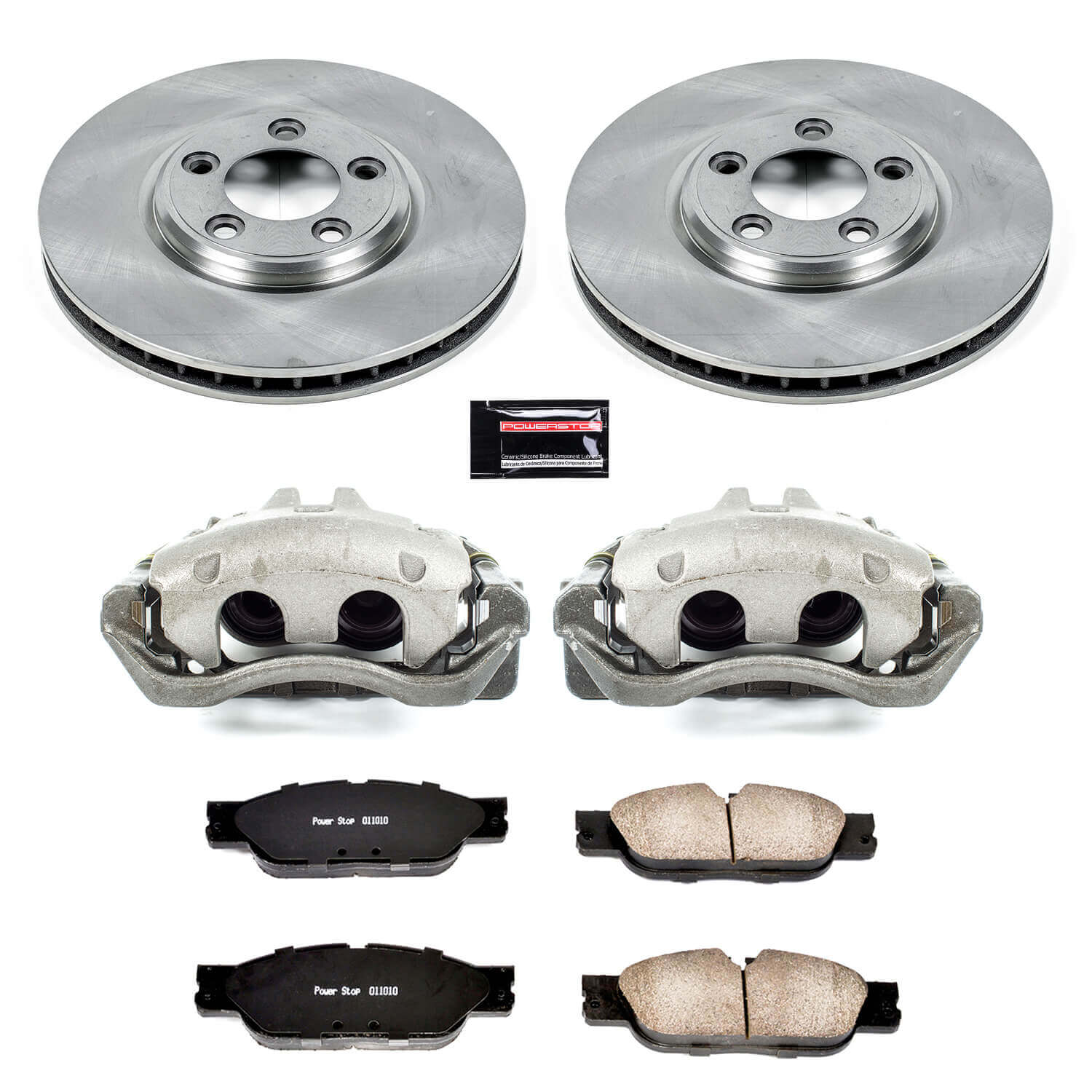 Power Stop KCOE1349 Autospecialty 1-Click OE Replacement Front Brake Kit With Calipers for 2005 Jaguar S-Type Base, Sport product image