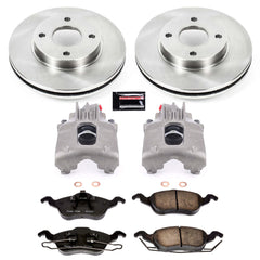 Power Stop KCOE1358 Autospecialty 1-Click OE Replacement Front Brake Kit With Calipers for 2000-2001 Ford Focus product image