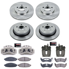 Power Stop KCOE1365 Autospecialty 1-Click OE Replacement Front And Rear Brake Kit With Calipers for 2003-2011 Ford Crown Victoria product image