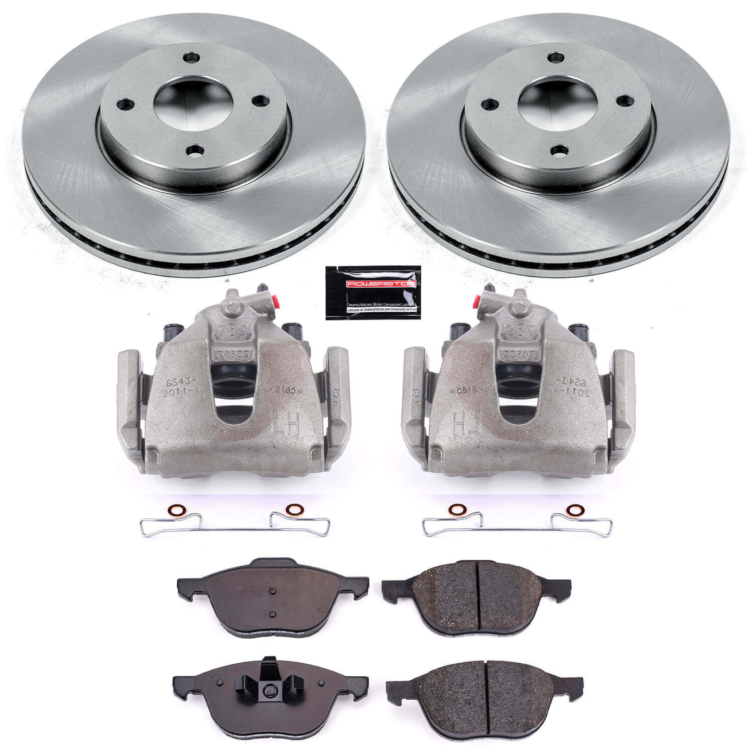 Power Stop KCOE1377 Autospecialty 1-Click OE Replacement Front Brake Kit With Calipers for 2005-2007 Ford Focus product image