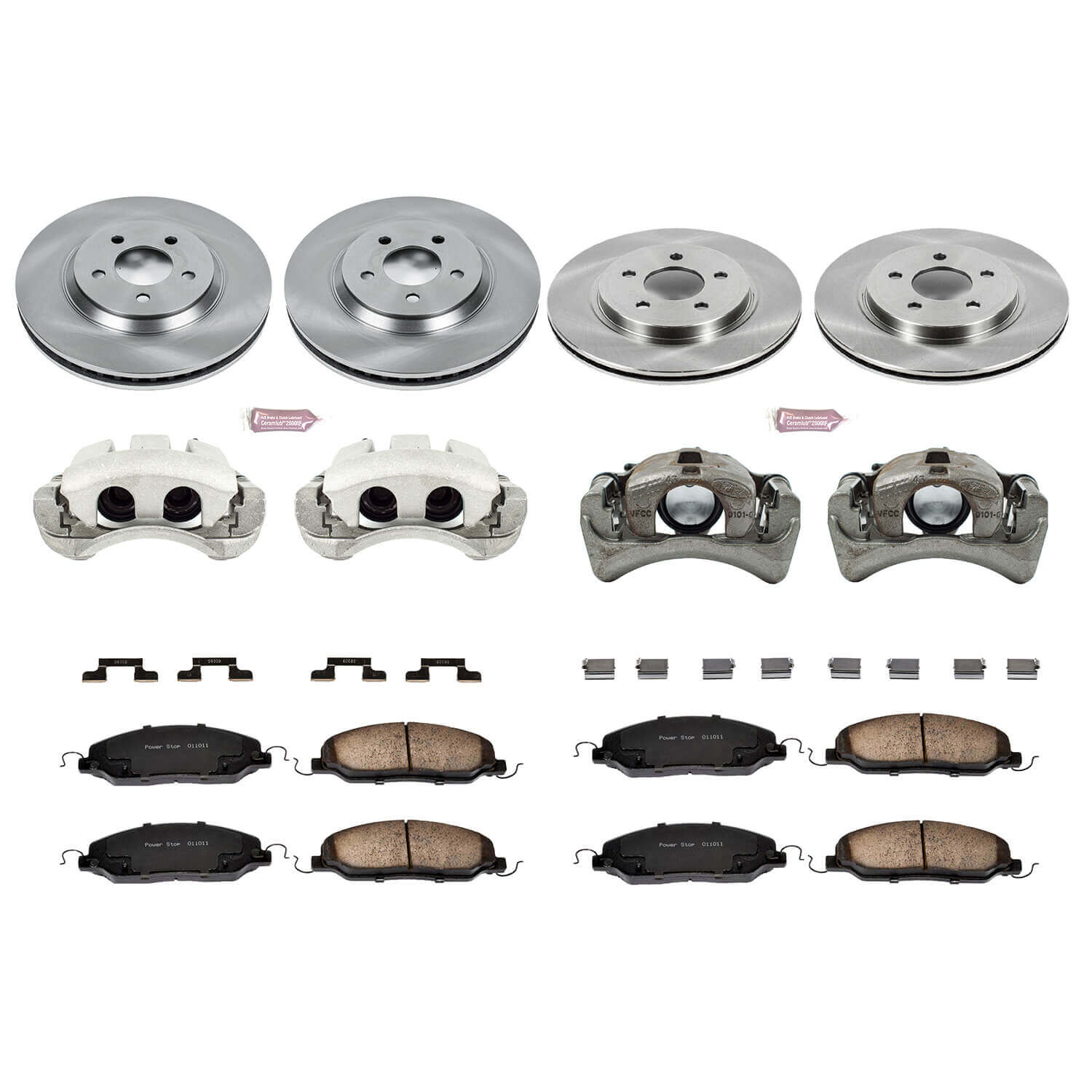 Power Stop KCOE1381 Autospecialty 1-Click Daily Driver Front And Rear Brake Kit for 2005-2006 Ford Mustang product image