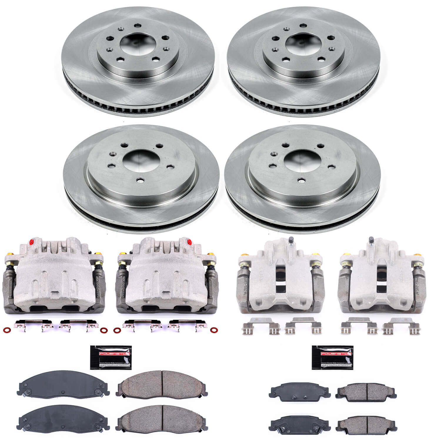 Power Stop KCOE1420 Autospecialty 1-Click OE Replacement Front And Rear Brake Kit With Calipers for 2003 Cadillac Cts product image
