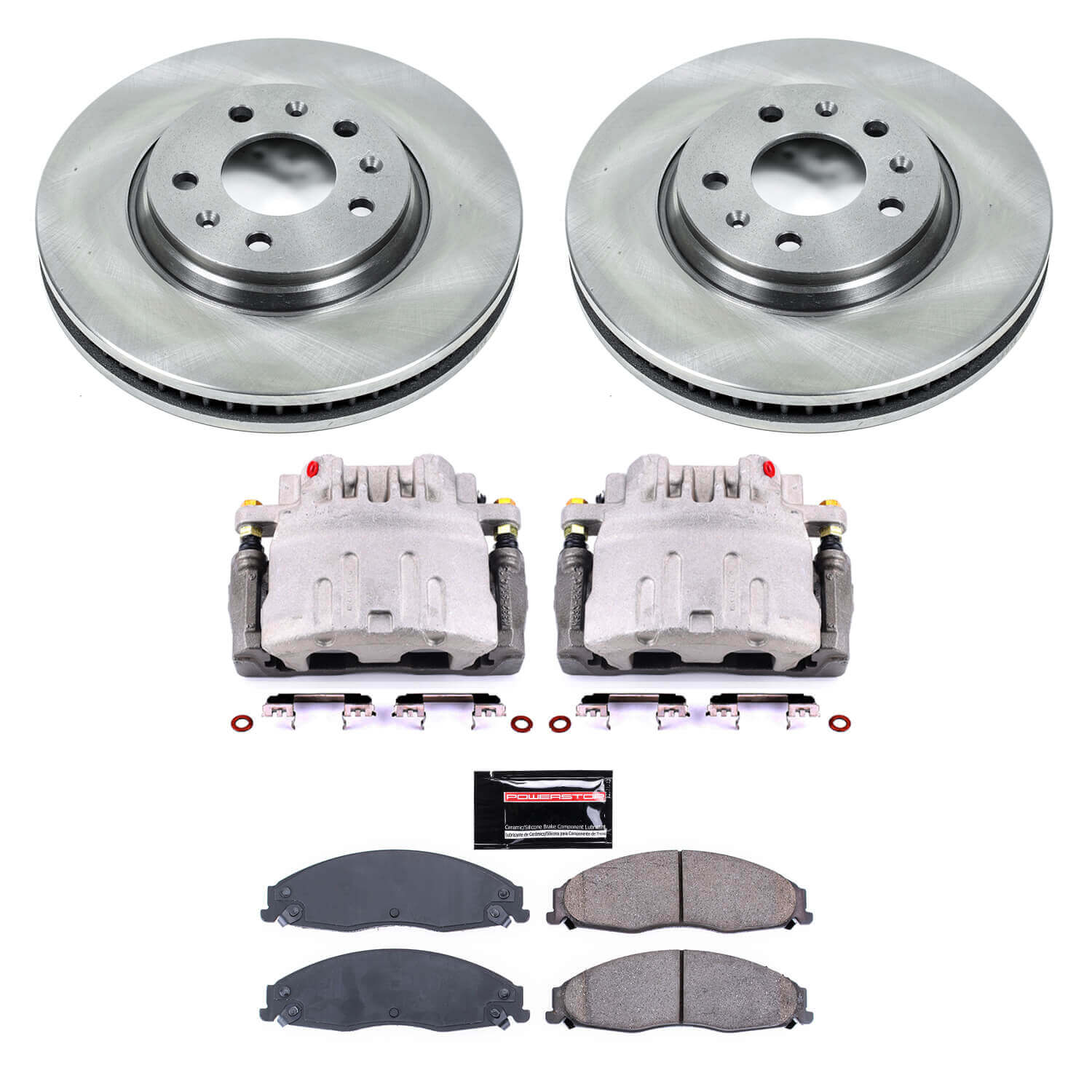 Power Stop KCOE1423 Autospecialty 1-Click OE Replacement Front Brake Kit With Calipers for 2005-2008 Cadillac Sts product image