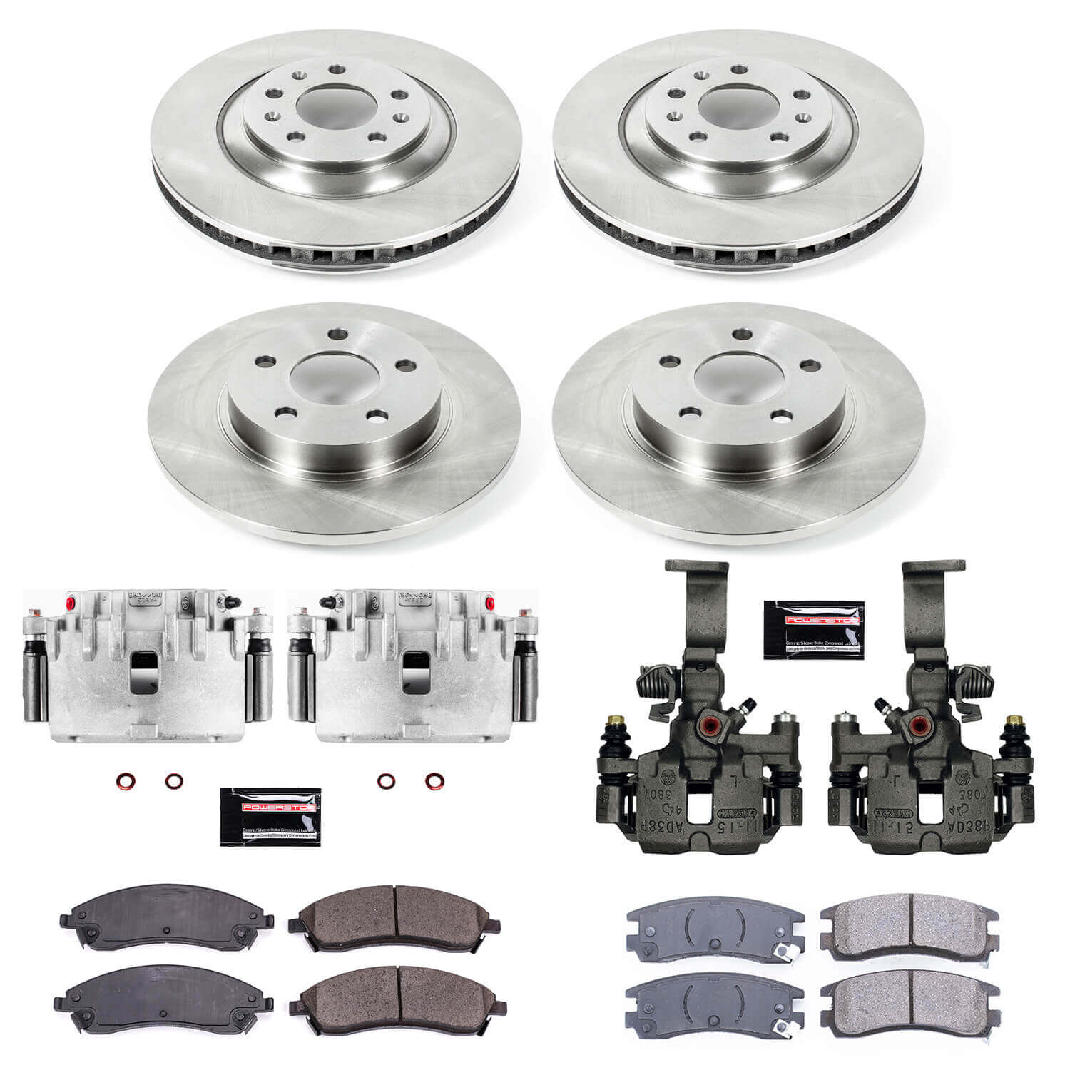 Power Stop KCOE1431 Autospecialty 1-Click OE Replacement Front And Rear Brake Kit With Calipers for 2004-2005 Pontiac Bonneville Gxp product image