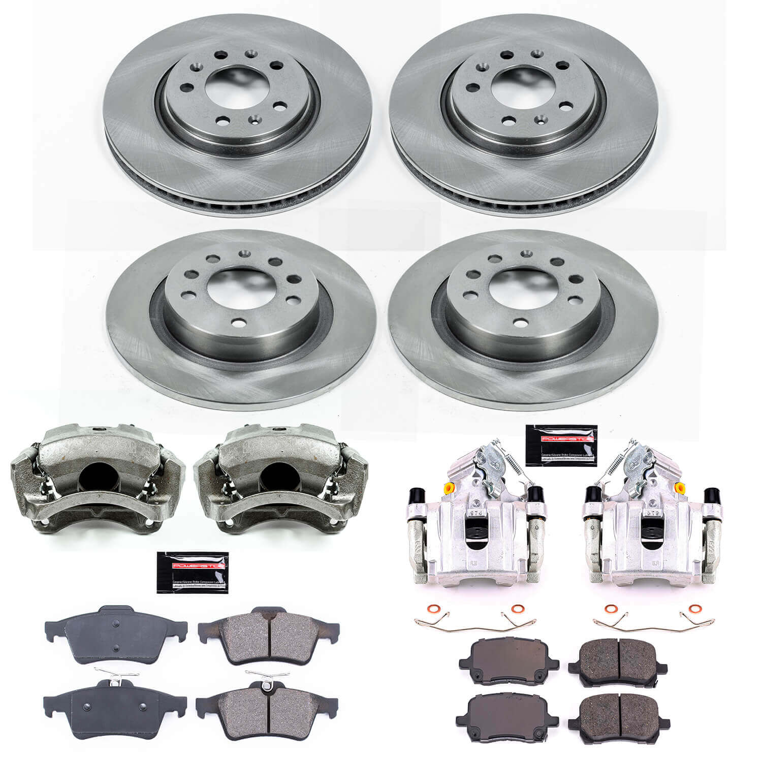 Power Stop KCOE1434 Autospecialty 1-Click OE Replacement Front And Rear Brake Kit With Calipers for 2006-2009 Pontiac Solstice product image
