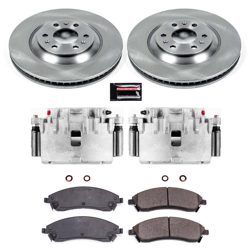 Power Stop KCOE1449 Autospecialty 1-Click OE Replacement Front Brake Kit With Calipers for 2004-2009 Cadillac Srx product image
